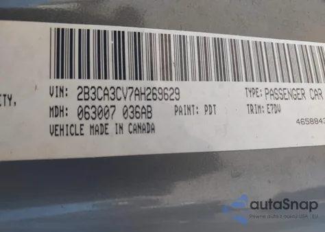 2010 Dodge Charger Sxt from USA, damaged, VIN 2B3CA3CV7AH269629